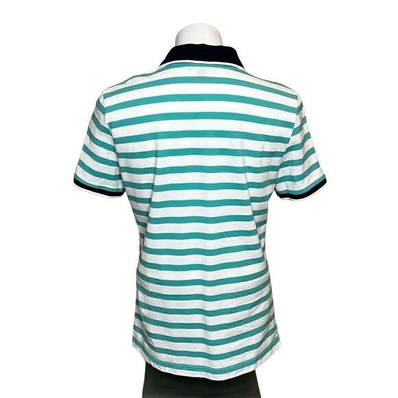 Brooks Brothers teal and white striped short sleeve polo shirt size L - Picture 9 of 16
